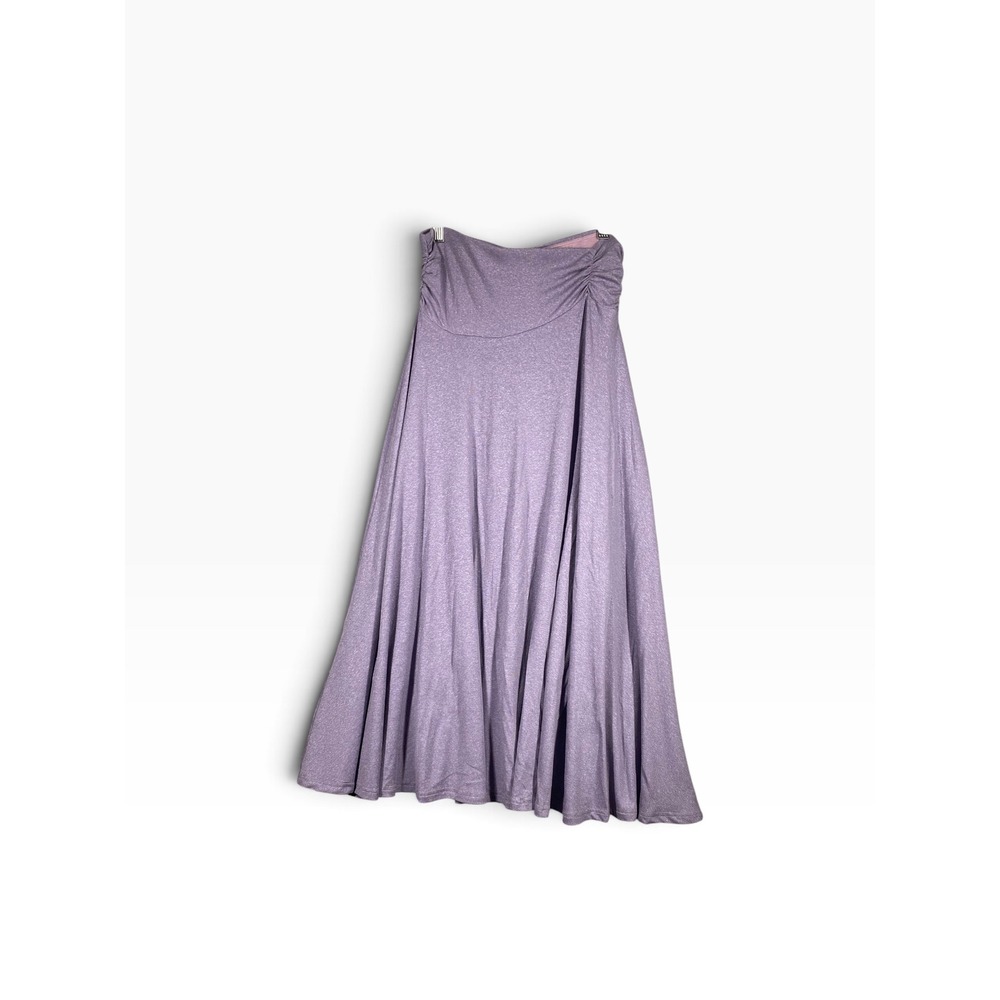 OGL Midi Skirt Womens M Purple Excellent Ruched High Waist A-Line Skirt